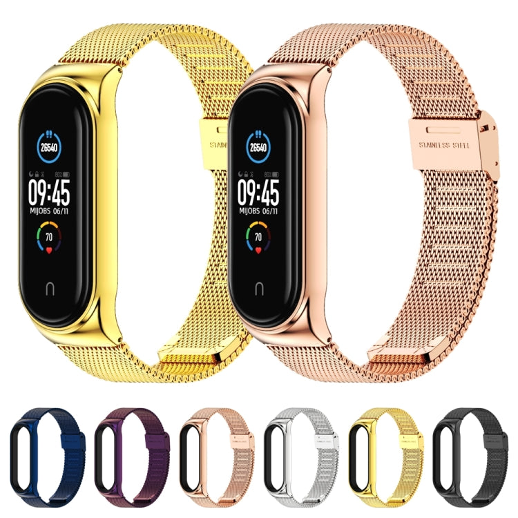 Mijobs Milan CS Screwless Buckle Metal Watch Band Case for Xiaomi Mi Band 3 & 4 & 5 & 6, Host not Included(Silver) by MIJOBS