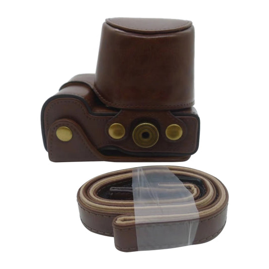 Full Body Camera PU Leather Case Bag for Sony ZV-E10(Coffee) by bashfashion