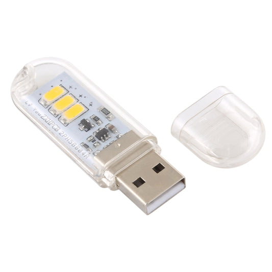3W 3LEDs 5V 80LM USB LED Book Light Portable Night Light Warm Light by bashfashion