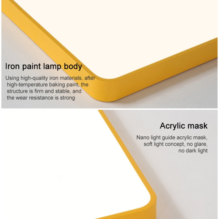 Macaron LED Square Ceiling Lamp, White Light, Size:60cm(Black) by bashfashion