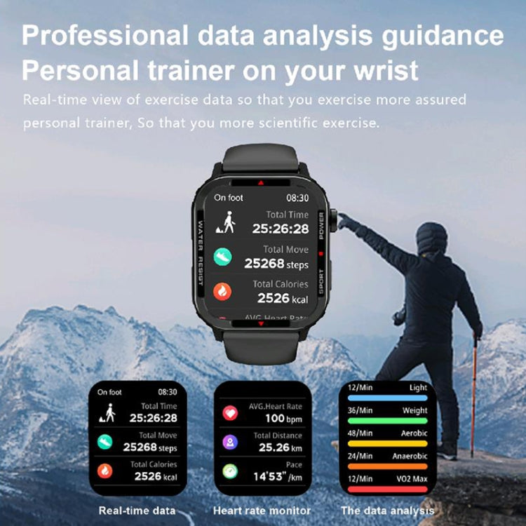 G96 1.85 inch HD Square Screen Rugged Smart Watch Support Bluetooth Calling/Heart Rate Monitoring/Blood Oxygen Monitoring(Green) by bashfashion