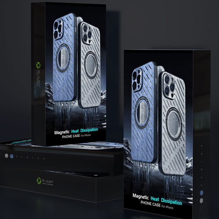 For iPhone 14 Pro R-JUST RJ57 CD Pattern MagSafe Cooling Phone Case(Black) by R-JUST