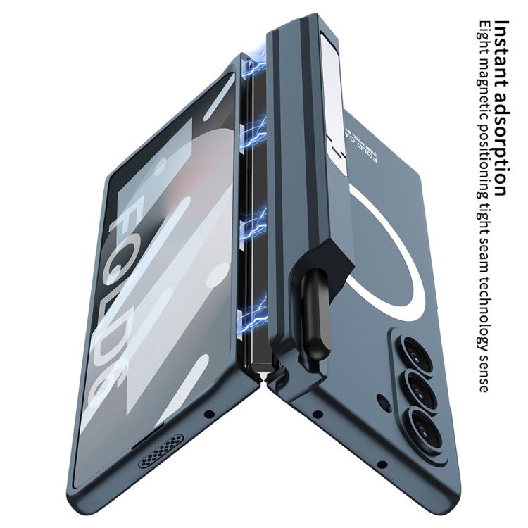 For Samsung Galaxy Z Fold6 GKK Integrated MagSafe Folding Phone Case with Pen Box, Not Included Pen(Mountain Gray) by GKK