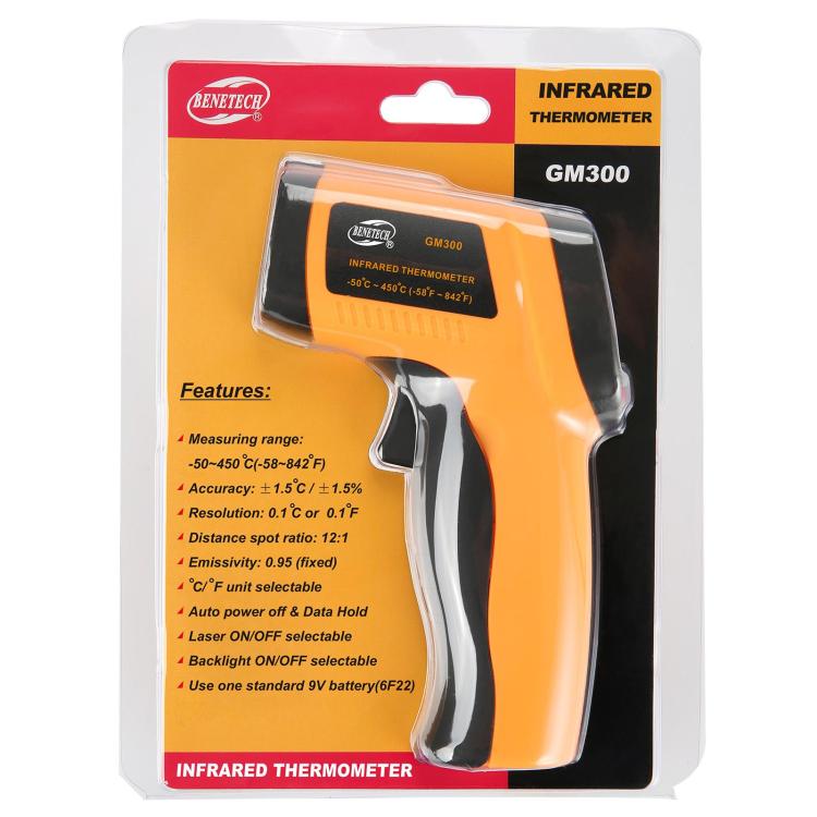 BENETECH GM300 Infrared Thermometer, Temperature Range: -50 - 450 Degrees Celsius by BENETECH