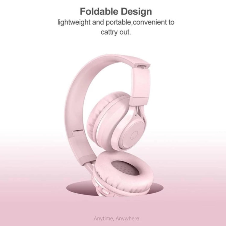 BT06C Cute Wireless Bluetooth 5.0 Headset for Children with Microphone LED Light Suppport Aux-in(Apricot) by bashfashion