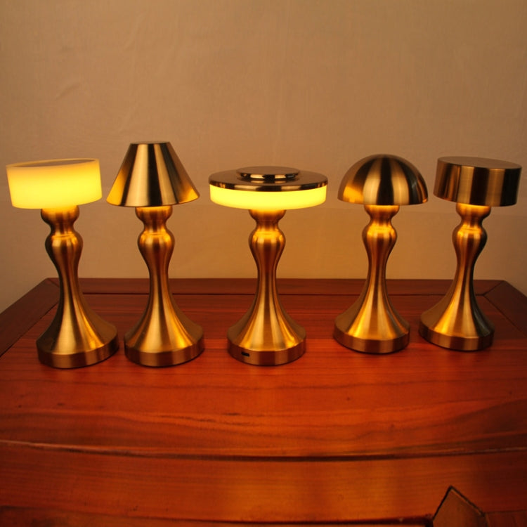 Retro Bar USB Rechargeable Metal Touch Desk Lamp, Specification: Gold(C Model) by bashfashion