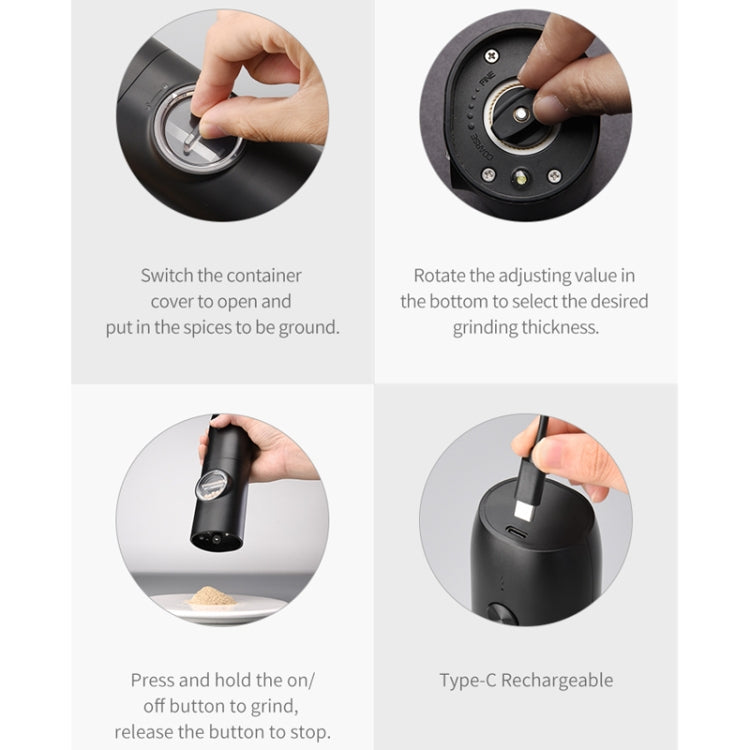 Electric Automatic Salt And Pepper Grinder Set With Charging Base, Model: K2 KYMQ-17C by bashfashion