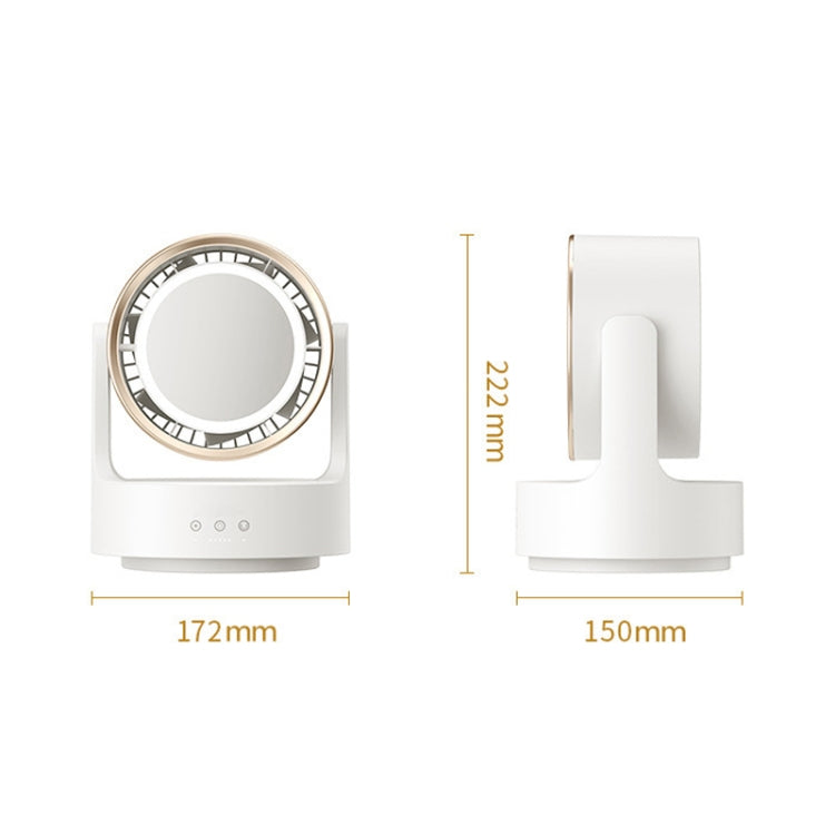 3 In 1 Multifunctional Desktop Fan with LED Light Cosmetic Mirror Rechargeable Oscillating by bashfashion