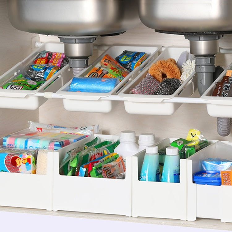 No Punch Under Sink Shelf Household Multifunctional Cabinet Organizer, Style: Deducting Extending Box-Long by bashfashion