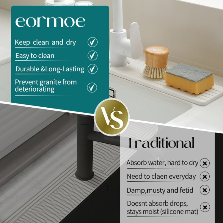 Faucet Sink Drying Mat Diatomaceous Earth Stone Splashproof Absorbent Sink Drainage Mat, Color: K05 Dark Gray(40x10cm) by bashfashion