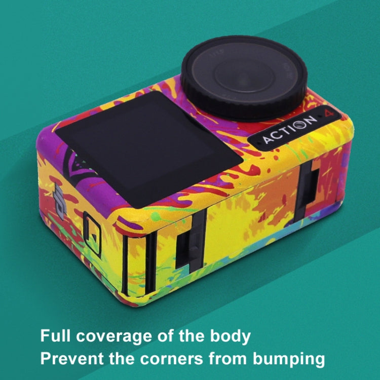 For DJI Action 4 Motion Camera Stickers All Inclusive Photo Frame Color Changing Stickers Accessories, Style: AC4-13 Snake Scale Black by bashfashion