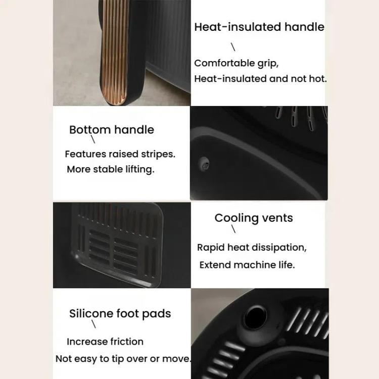 10L Large Capacity Air Fryer Multifunctional Electric Fryer French Fry Maker, EU Plug, Style: Dual-control Mechanical Visible by bashfashion