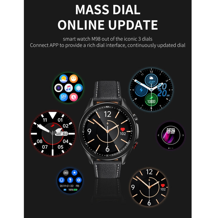 M98 1.28 inch IPS Color Screen IP67 Waterproof Smart Watch, Support Sleep Monitor / Heart Rate Monitor / Bluetooth Call, Style:Steel Strap(Black) by bashfashion