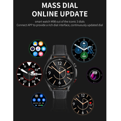 M98 1.28 inch IPS Color Screen IP67 Waterproof Smart Watch, Support Sleep Monitor / Heart Rate Monitor / Bluetooth Call, Style:Steel Strap(Black) by bashfashion