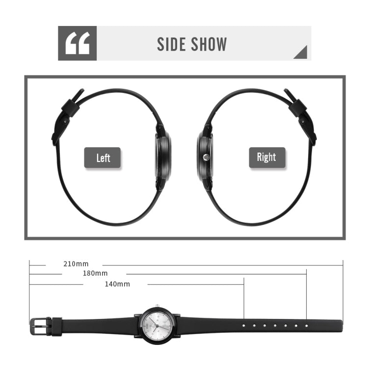 SKMEI 1659 Thin PU Leather Strap Small Dial Quartz Watch for Ladies(Black Shell Constellation Type) by SKMEI