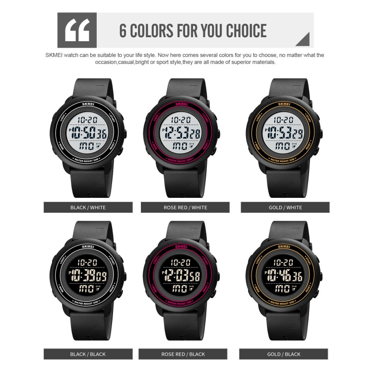 SKMEI 1736 Triplicate Round Dial Timing LED Digital Display Luminous Electronic Watch(Black) by SKMEI
