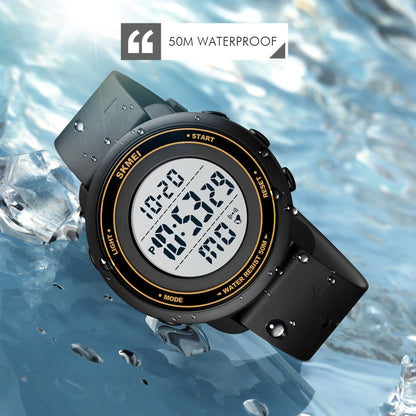 SKMEI 1736 Triplicate Round Dial Timing LED Digital Display Luminous Electronic Watch(Black) by SKMEI