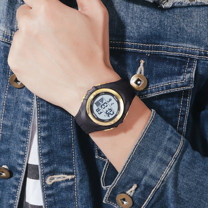 SKMEI 1790 Triplicate Round LED Dual Time Digital Display Luminous Electronic Watch for Men(Silver Black) by SKMEI