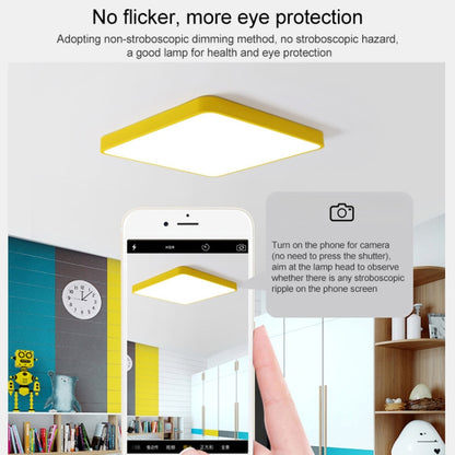 Macaron LED Square Ceiling Lamp, Stepless Dimming, Size:50cm(Yellow) by bashfashion