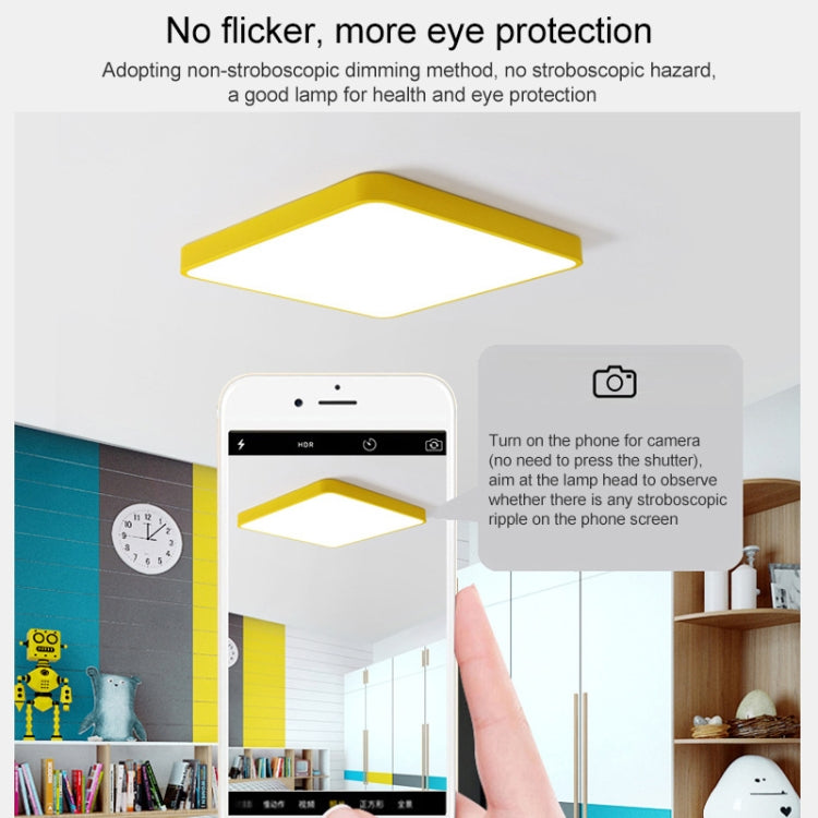 Macaron LED Rectangle Ceiling Lamp, 3-Colors Light, Size:110x70cm(Yellow) by bashfashion