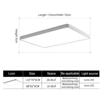 Macaron LED Rectangle Ceiling Lamp, Stepless Dimming, Size:110x70cm(Yellow) by bashfashion