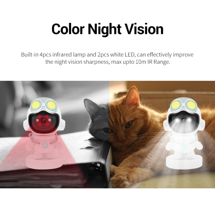 ESCAM PT211 Motion Detection & Tracking 2MP Sound Alarm Cloud Storage Two-way Audio Night Vision WiFi Camera, Plug Type:AU Plug by ESCAM