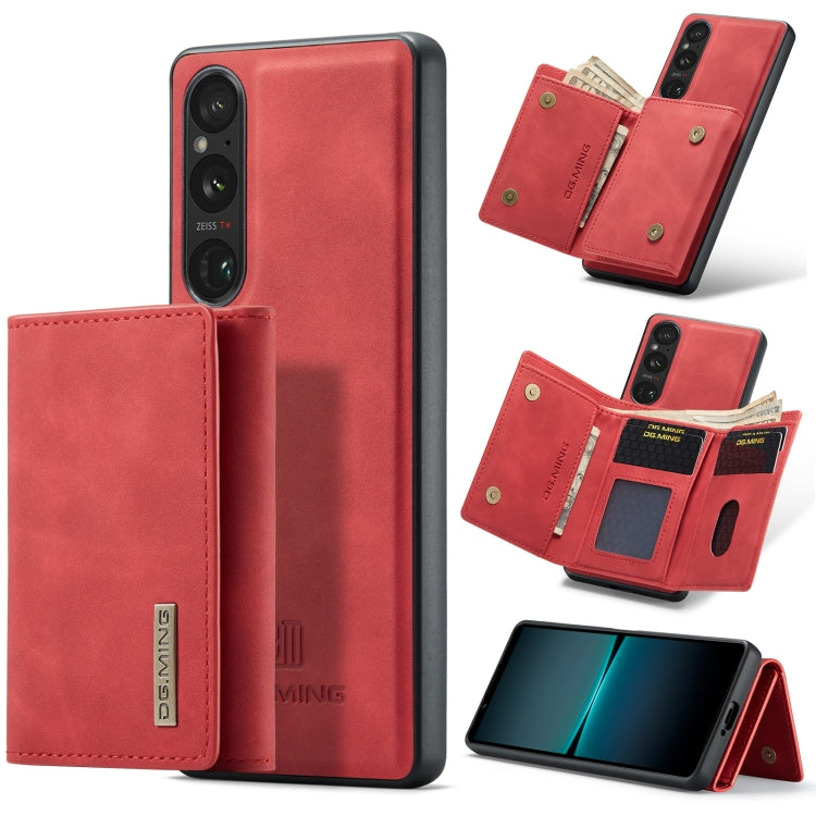 For Sony Xperia 1 VI DG.MING M1 Series 3-Fold Multi Card Wallet + Magnetic Phone Case(Red) by DG.MING