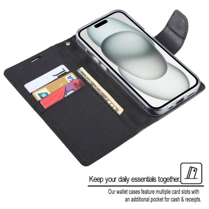 For iPhone 15 Pro Max GOOSPERY CANVAS DIARY Fabric Texture Flip Leather Phone Case(Blue) by GOOSPERY