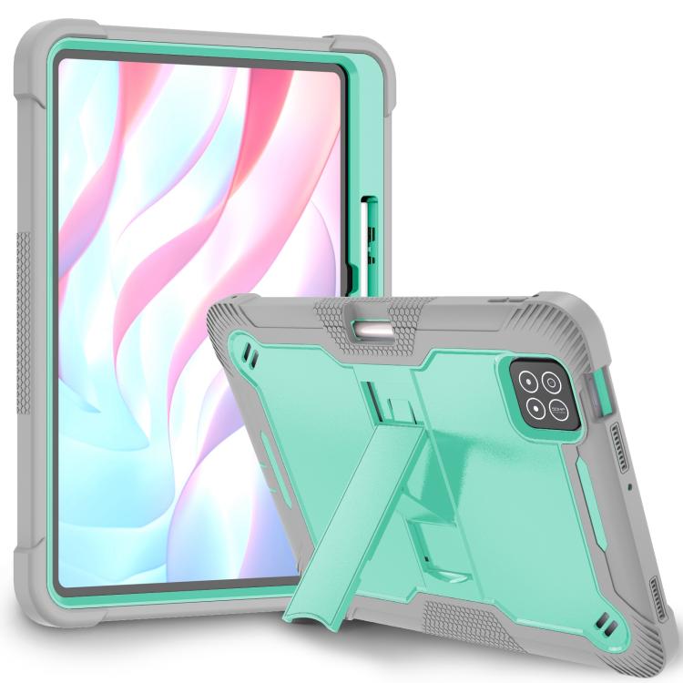 For Xiaomi Pad 7 / 7 Pro Shockproof Silicone Hybrid PC Tablet Case with Holder(Mint Green + Grey) by bashfashion