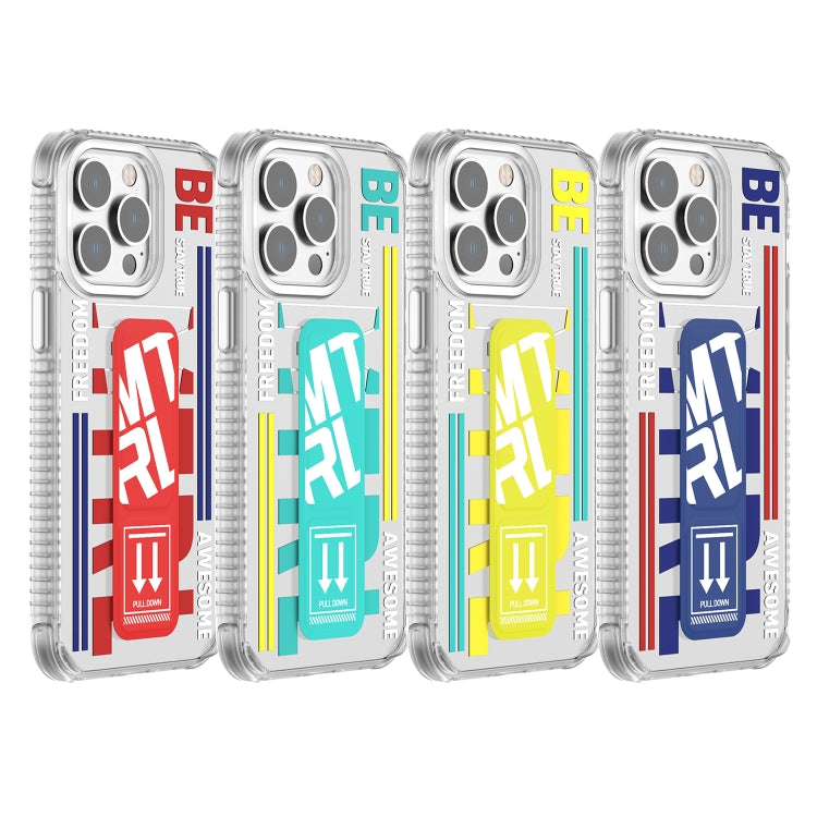 For iPhone 15 Pro Max Mutural Cyber Series TPU Phone Case with IML Stand(Blue) by Mutural