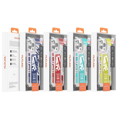 For iPhone 15 Pro Max Mutural Wing Flash Series TPU Phone Case with IML Stand(Blue) by Mutural