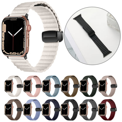 For Apple Watch SE 2022 40mm Water Ripple Magnetic Folding Buckle Watch Band, Style: Bold Version(Grey) by bashfashion