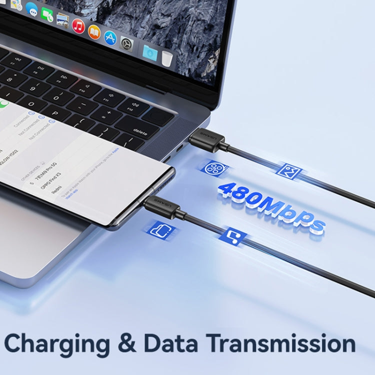 USAMS US-SJ688 USB to USB-C / Type-C 3A Striped Fast Charge Data Cable, Length:1m(White) by USAMS