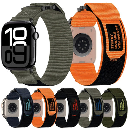 For Apple Watch Series 6 40mm Nylon Hook And Loop Fastener Watch Band(Army Green) by bashfashion