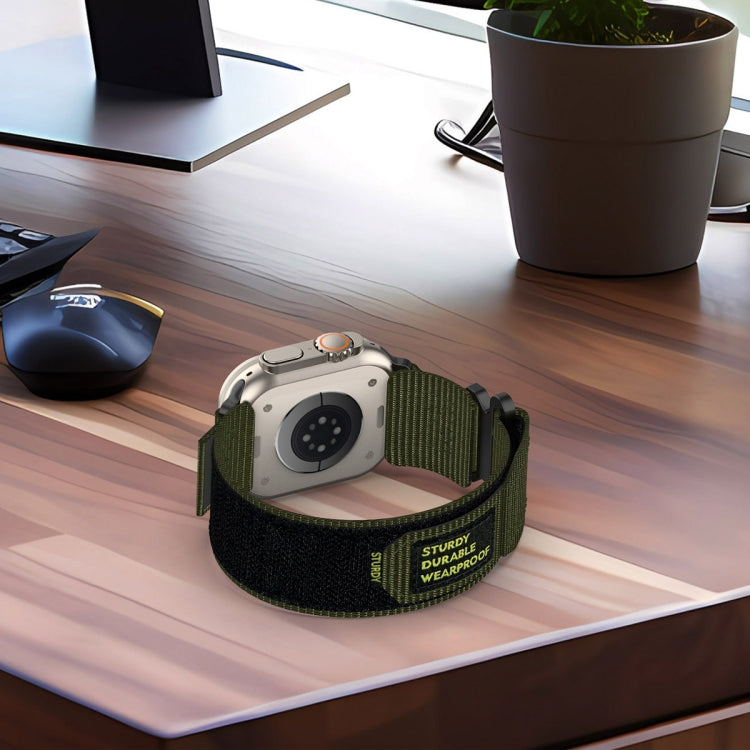 For Apple Watch Ultra 2 49mm Nylon Hook And Loop Fastener Watch Band(Army Green) by bashfashion