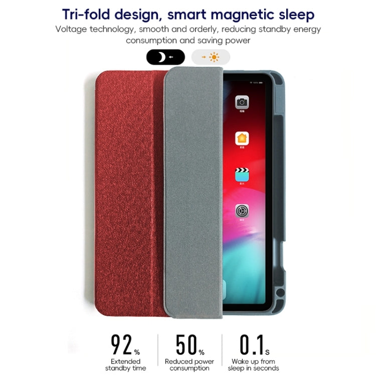 For iPad Pro 12.9 2022/2021/2020 ZGA Tri-Fold Voltage Smart Leather Tablet Case(Red) by ZGA