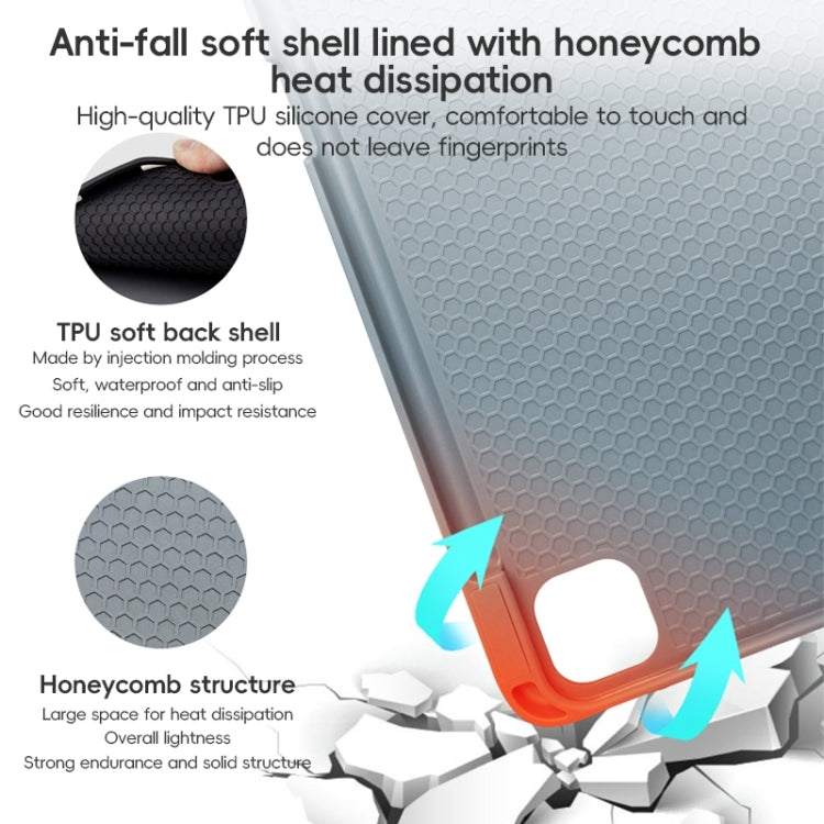 For iPad Pro 12.9 2022/2021/2020 ZGA Tri-Fold Voltage Smart Leather Tablet Case(Blue) by ZGA