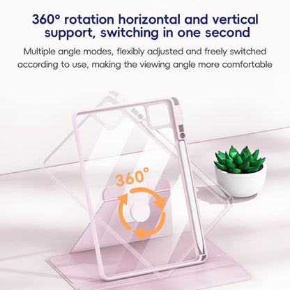 For iPad mini 6 / mini 2024 ZGA Tri-Fold 360 Rotation Smart Leather Tablet Case(Black) by ZGA