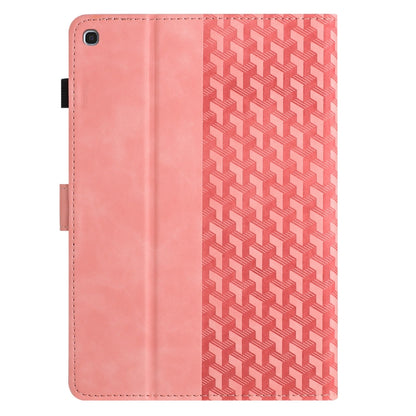 For Samsung Galaxy Tab A 10.1 2019 Building Blocks Embossed Leather Tablet Case(Pink) by bashfashion