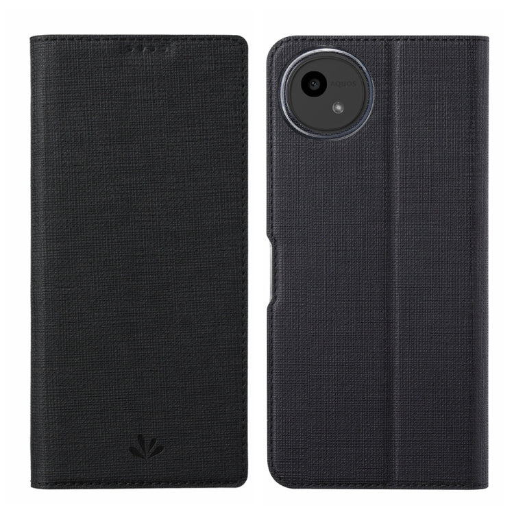 For Sharp Aquos Wish4 ViLi DMX Series TPU + PU Leather Magnetic Phone Case(Black) by ViLi