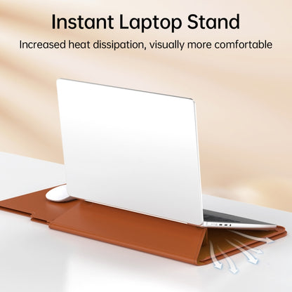 Multifunctional Laptop PU Magnetic Stand Split Liner Bag with Mouse Pad Function, Size:15 inch(Black) by bashfashion