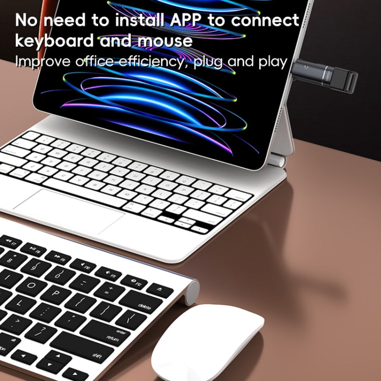 2 in 1 8 Pin to USB and Type-C Earphone Adapter(Black) by bashfashion