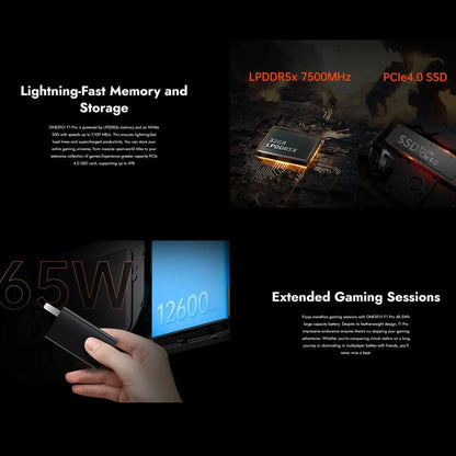 ONE-NETBOOK OneXPlayer F1 Pro 7 inch Handheld Game Console, 64GB+4TB, Windows 11 AMD Ryzen AI 9 HX 370 CPU(UK Plug) by ONE-NETBOOK