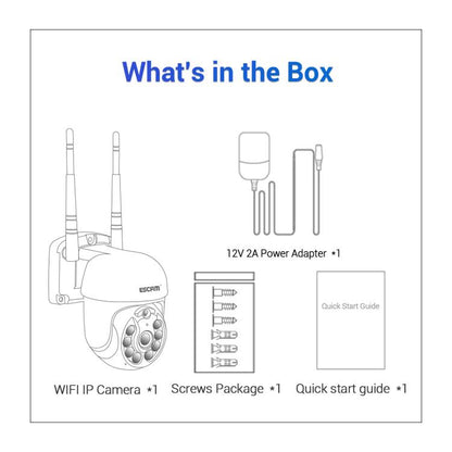 ESCAM WNK710 3MP HD Motion Detection WiFi Intelligent Dual-light Source Camera, US Plug(White) by ESCAM