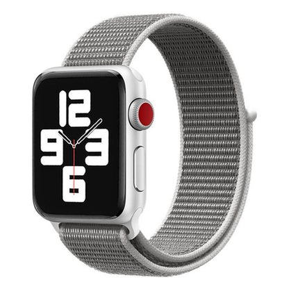 For Apple Watch 42mm / 41mm / 40mm / 38mm xDfind Nylon Loop Hook and Loop Fastener Watch Band(Seashell) by xDfind