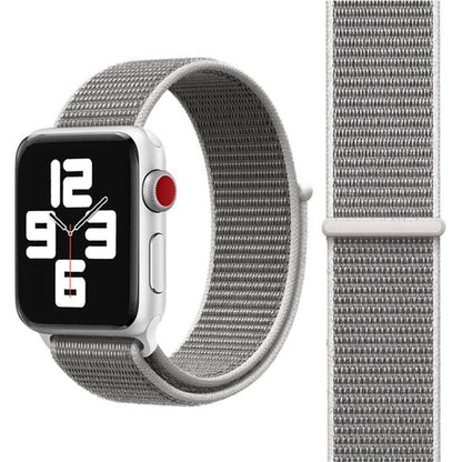 For Apple Watch 42mm / 41mm / 40mm / 38mm xDfind Nylon Loop Hook and Loop Fastener Watch Band(Seashell) by xDfind