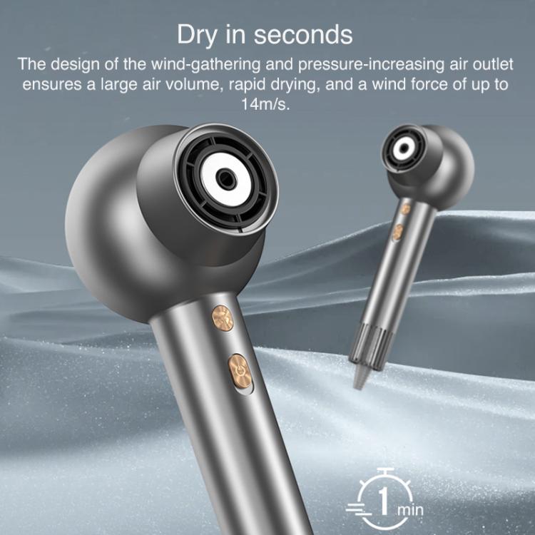 WG-F01 LED Digital Display Smart Frequency Conversion Negative Ion High Speed Hair Dryer, US Plug(Gray) by bashfashion