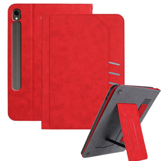 For Samsung Galaxy Tab S10 / S10 FE Multifunctional Wristband Leather Tablet Case(Red) by bashfashion
