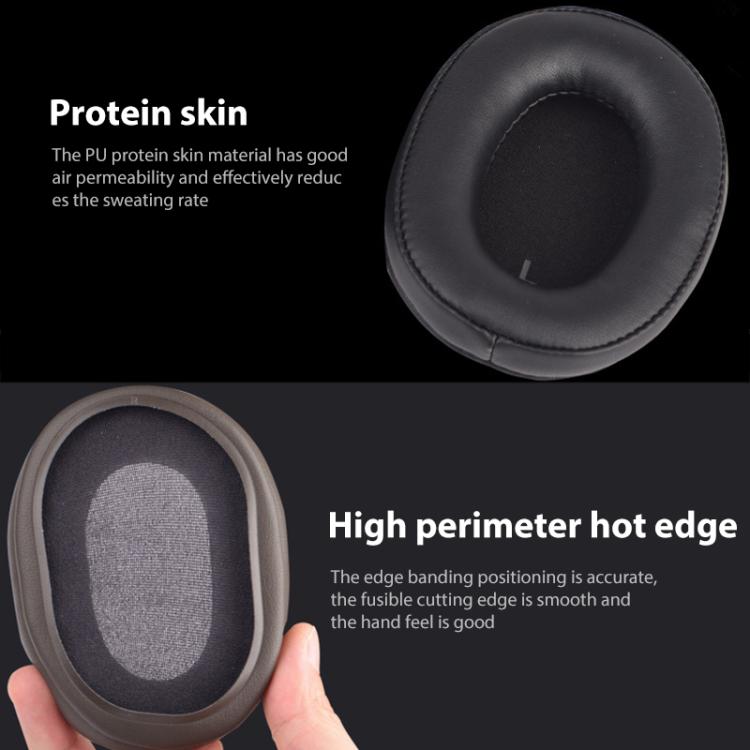 1 Pair Protein Leather Replacement Earpads For Audio Technica ATH-SR9 / DSR9BT / DSR7BT(Titanium Color) by bashfashion