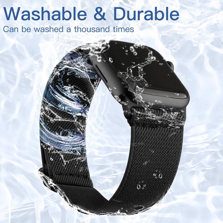 For Apple Watch 38 / 40 / 41 / S10 42mm xDfind Adjustable Slide Buckle Elastic Nylon Watch Band(Yellow Leopard) by xDfind